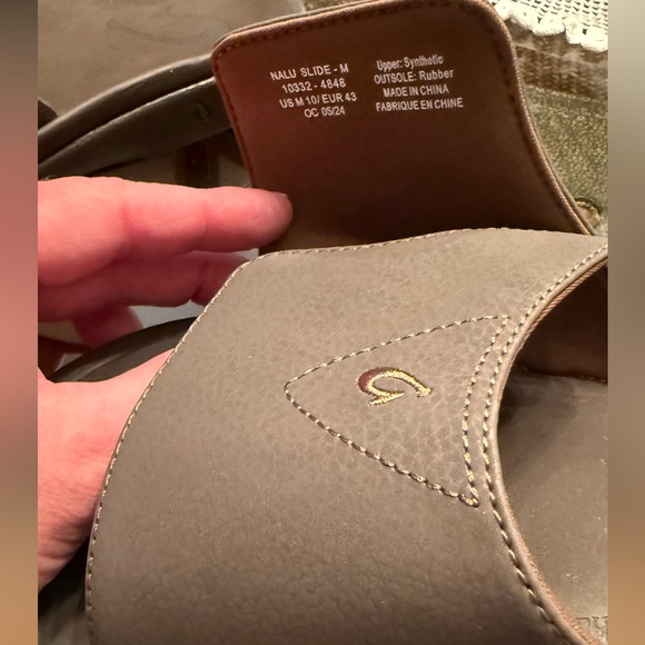 Olukai Men's Brown Slide Sandals - Picture 10 of 13